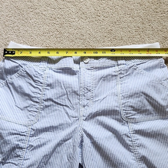 Blue & White Striped Cargo Bermuda Shorts - Picture 5 of 7